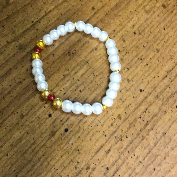 3 pieces ... JEWELRY SET .. red, white and gold ..... ns-2 - Picture 5 of 7